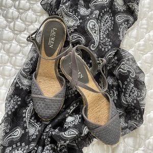Ralph Lauren, grey woven espadrilles. Size 8